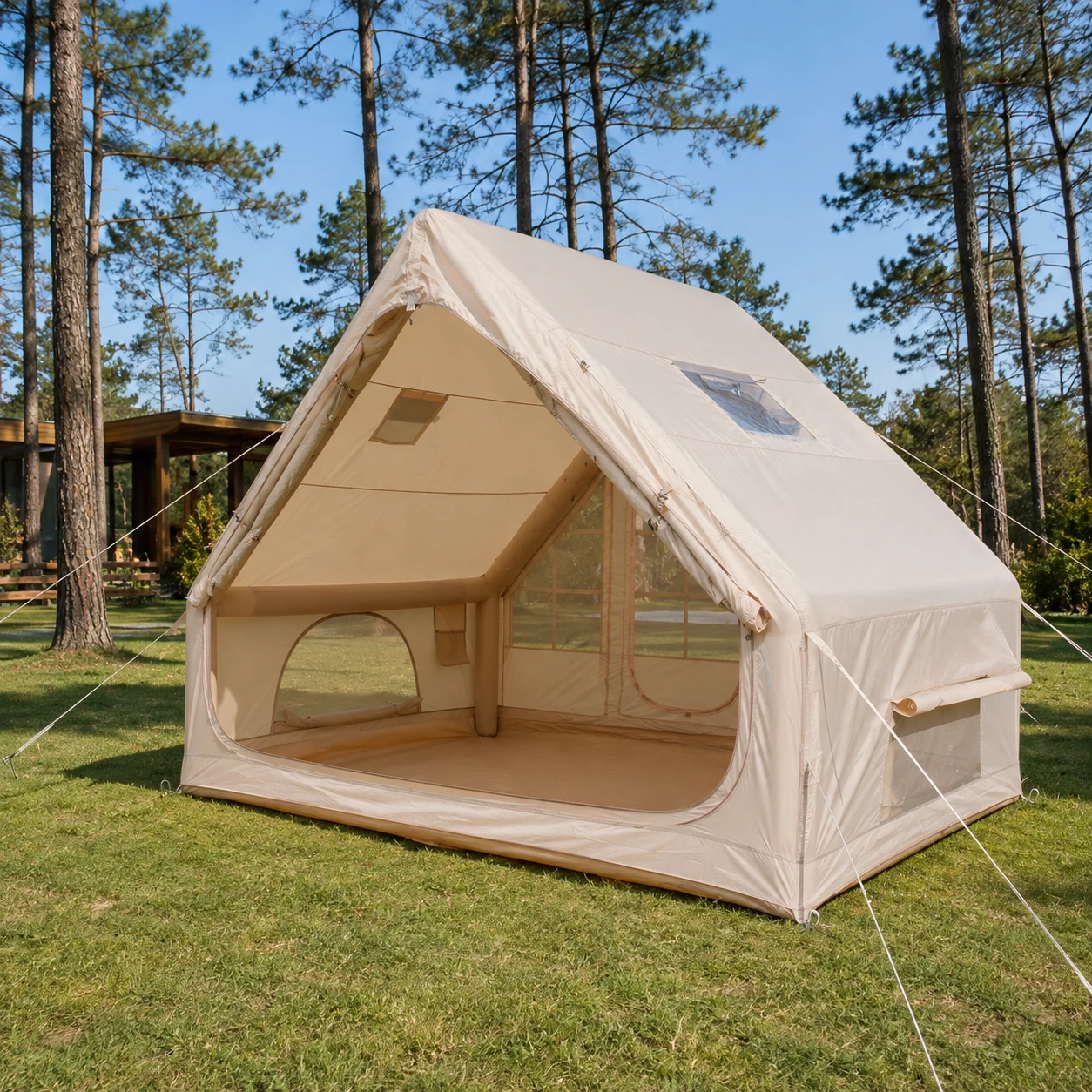 6.3m² Double-Door AB Small-Skylight Chimney Tent IT007 - product gallery view 2