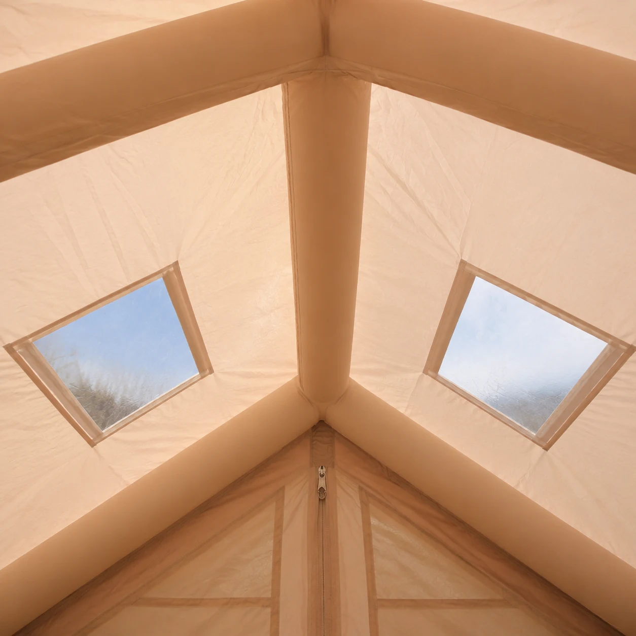 6.3m² Double-Main-Door Twin-Skylight Chimney Tent IT009 - product gallery view 4