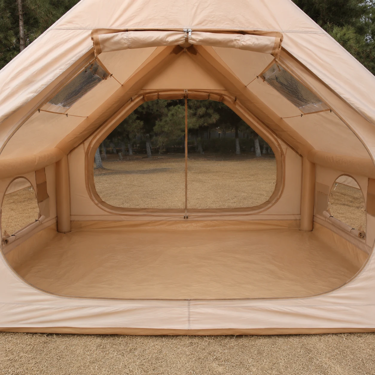 6.3m² Double-Main-Door Twin-Skylight Chimney Tent IT009 - product gallery view 5
