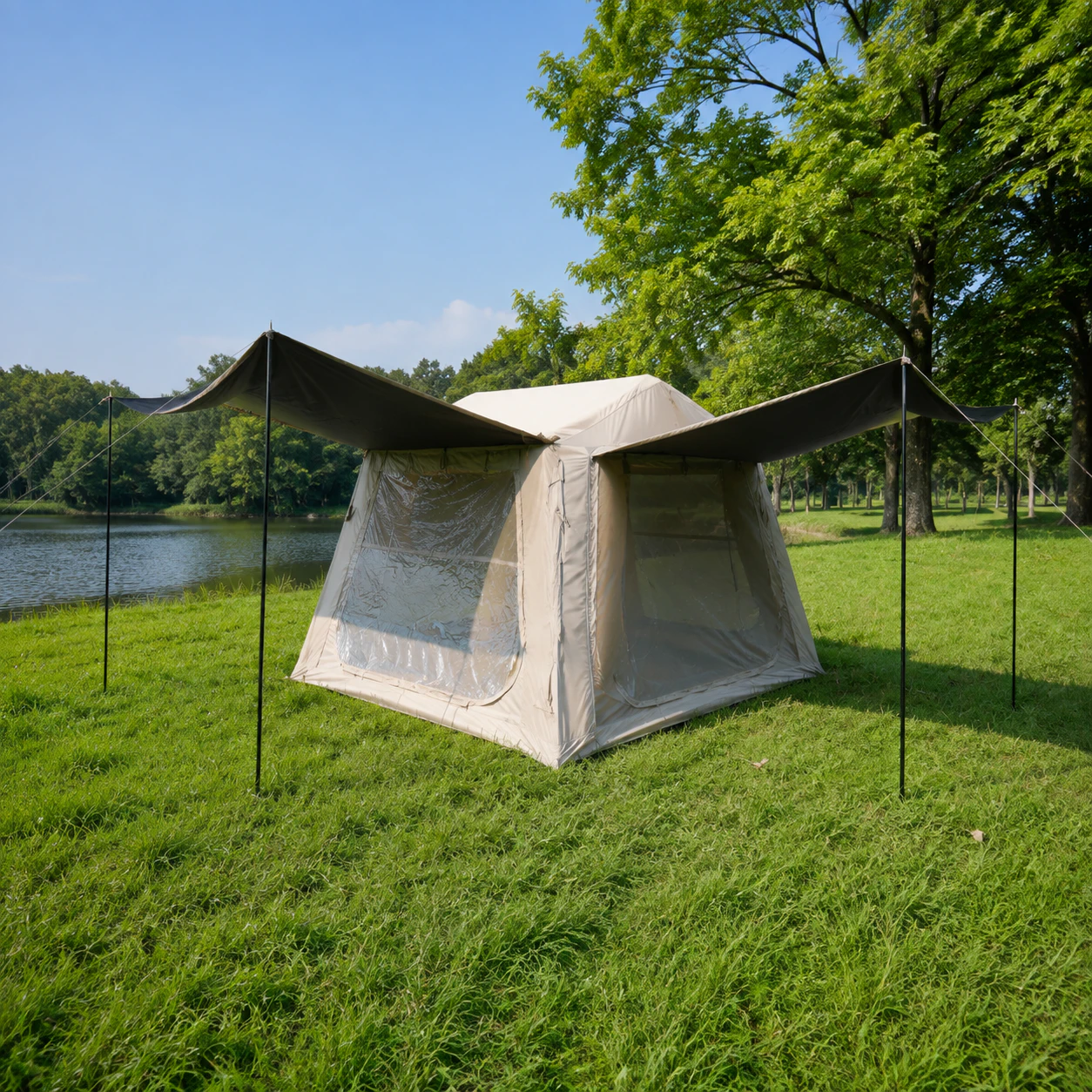Tienda de techo de 6,5 m² en Oxford con recubrimiento negro titanio IT028 - escenario de camping 1