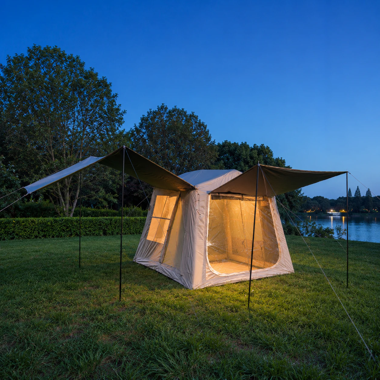 Tienda de techo de 6,5 m² en Oxford con recubrimiento negro titanio IT028 - escenario de camping 2
