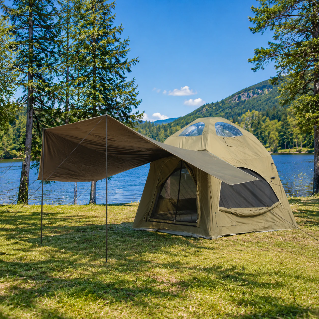 Ø4.5m TC Cotton Support-Pole Canopy Tent IT043 - product gallery view 2