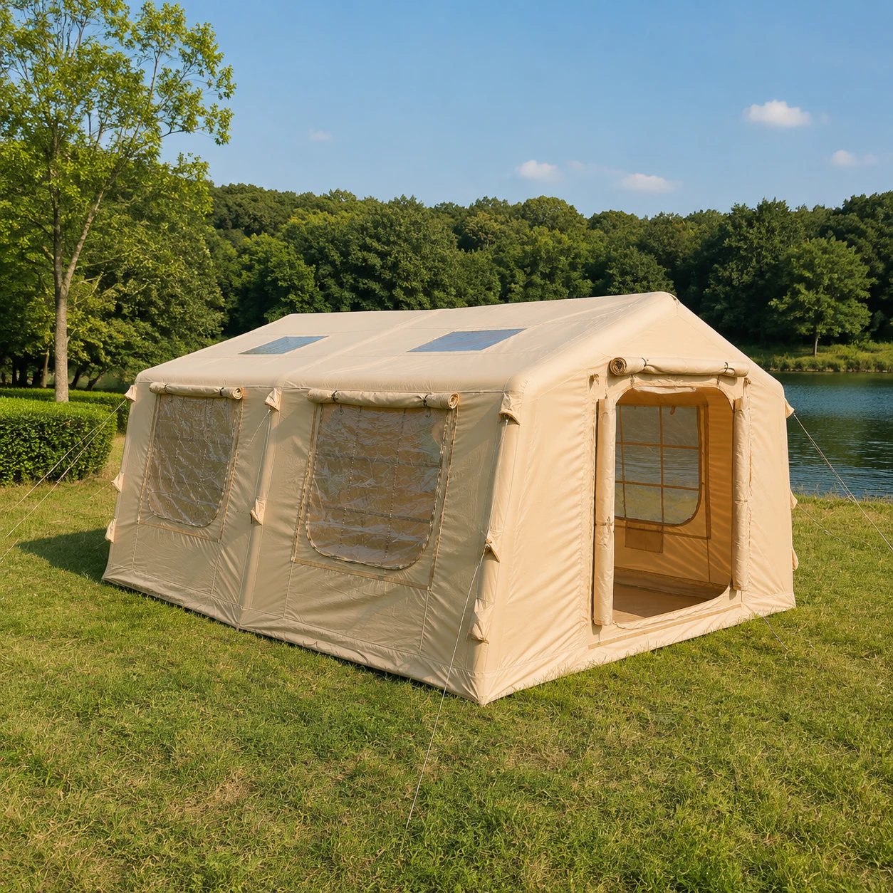 17.28m² Double-Door AB Three-Small-Skylight Inflatable Tent IT046 - outdoor camping scenario 1