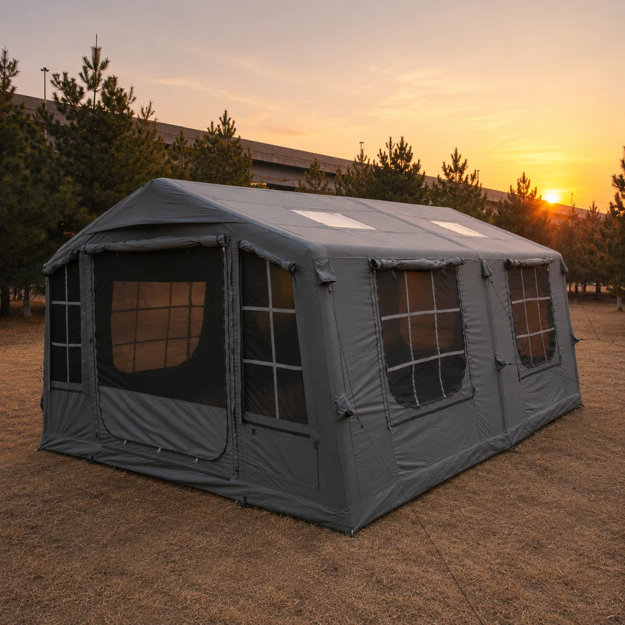 17.28m² Double-Door AB Three-Skylight Inflatable Tent IT048 - outdoor camping scenario 1