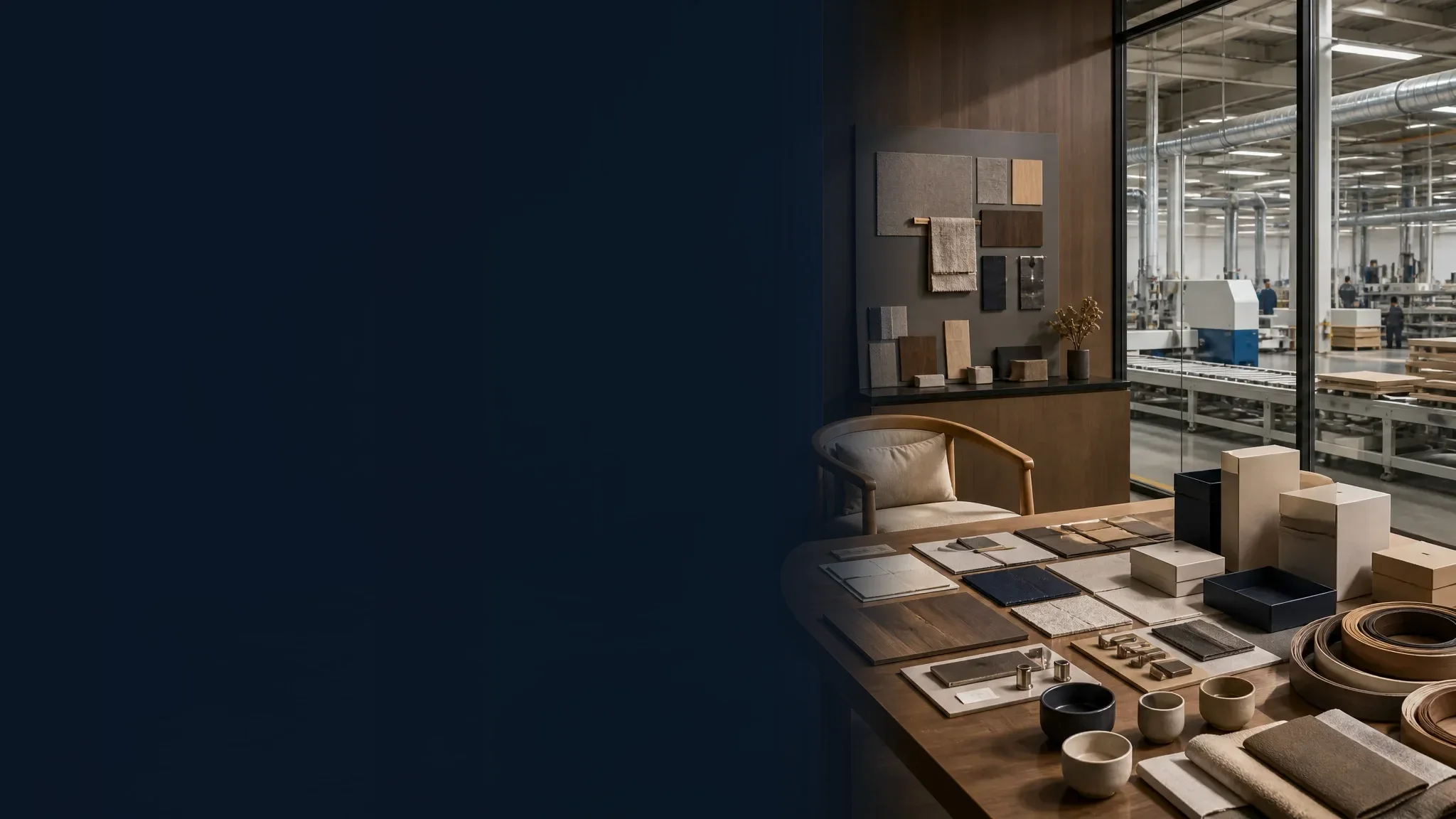 Private-label furniture development studio connected to modern production